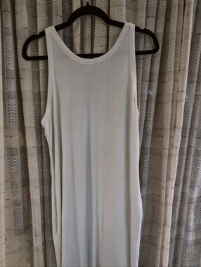 H&M Light Ivory Ribbed Tank Dress